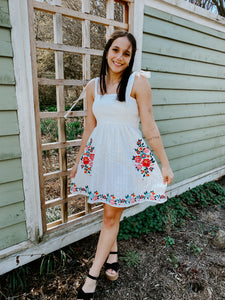 PETAL PERFECTION EMBROIDERED DRESS