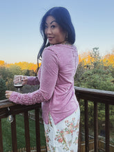 Load image into Gallery viewer, DUSTY ROSE CROCHET HENLEY