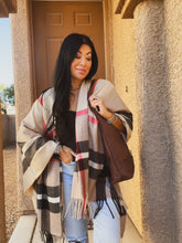 Load image into Gallery viewer, UPTOWN GIRL PLAID PONCHO