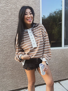 COFFEE DATE WAFFLE KNIT PULLOVER