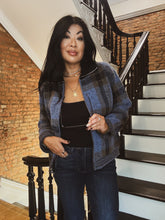 Load image into Gallery viewer, RHYTHM AND BLUES PLAID ZIP UP SWEATER