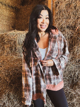 Load image into Gallery viewer, THE RANCH HAND HOODED DISTRESSED FLANNEL SHACKET