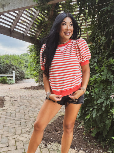 CASUAL COMFORTS STRIPED TOP