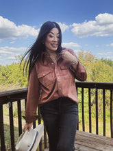 Load image into Gallery viewer, OUT ON THE RANCH SUEDE BUTTON UP