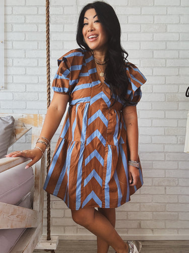 SKYS THE LIMIT STRIPED DRESS