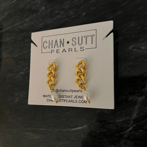 CHANSUTTPEARLS PEARL CHAIN EARRINGS