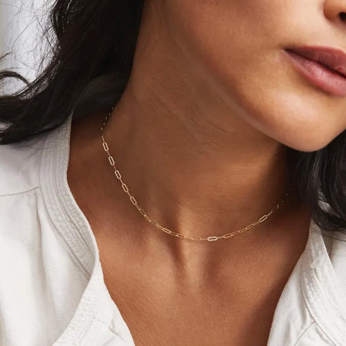 CHANSUTTPEARLS DAINTY PAPERCLIP NECKLACE