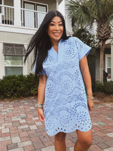 Load image into Gallery viewer, COASTAL FLAIR EYELET DRESS