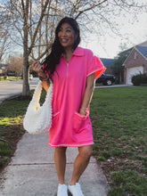 Load image into Gallery viewer, PINK PAR-3 SCUBA POLO DRESS