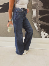 Load image into Gallery viewer, PAISLEY CHEW HEM WIDE LEG JEANS