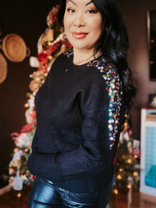 PARTY FAVOR SEQUIN SWEATER