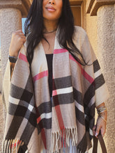 Load image into Gallery viewer, UPTOWN GIRL PLAID PONCHO