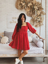 Load image into Gallery viewer, LUCKY IN LOVE HEART PRINT DRESS