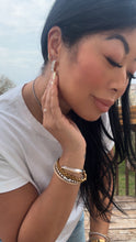 Load image into Gallery viewer, BAGUETTE STUDDED HOOPS