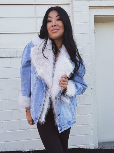 PENELOPE FUR DENIM JACKET
