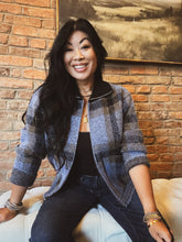 Load image into Gallery viewer, RHYTHM AND BLUES PLAID ZIP UP SWEATER