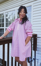 Load image into Gallery viewer, PIPER PINK PINSTRIPE DRESS