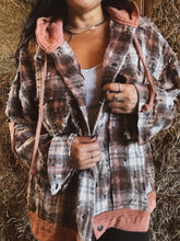 Load image into Gallery viewer, THE RANCH HAND HOODED DISTRESSED FLANNEL SHACKET