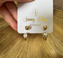 Load image into Gallery viewer, SAVVY BLING FRONT BACK HOOPS