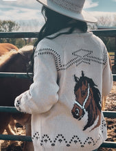 Load image into Gallery viewer, WILD HORSES SHAWL COLLAR CARDIGAN