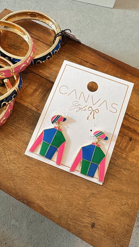 SIR BARTON JOCKEY SILK EARRINGS
