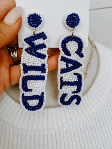 WILDCATS BEADED EARRINGS