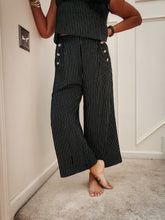Load image into Gallery viewer, CLASSIC AND KEEN PINSTRIPED WIDE LEG ANKLE PANTS