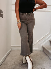 Load image into Gallery viewer, QUINN OLIVE CROPPED WIDE LEG JEANS