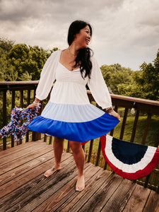 LET FREEDOM RING COLORBLOCK DRESS