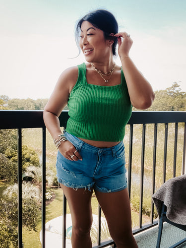 LIME MOJITO RIBBED TANK