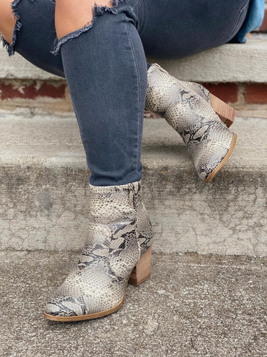 LEO SNAKESKIN BOOTIES