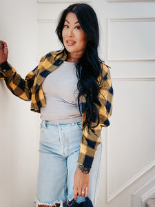 STREET STYLE CROPPED FLANNEL