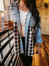 Load image into Gallery viewer, LETS GRAB A DRINK PLAID SHACKET
