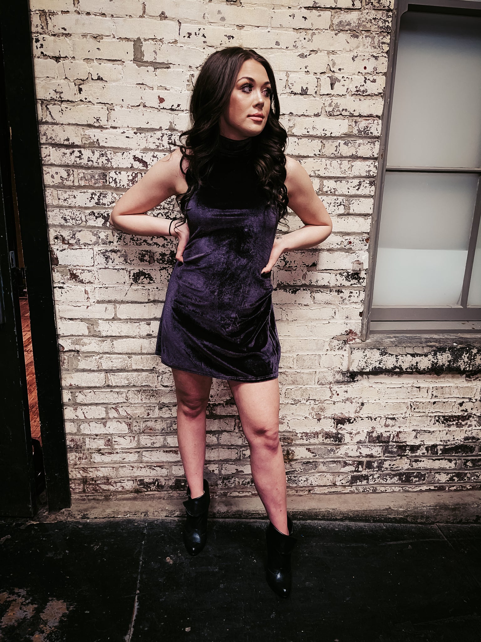 SUGAR PLUM VELVET MOCK NECK DRESS Elleigh & Claire Boutique SUGAR PLUM VELVET MOCK NECK DRESS Elleigh & Claire Boutique