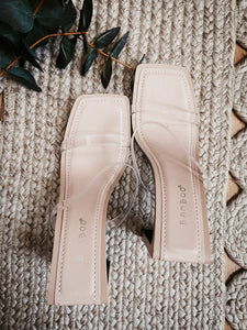 CHARLESTON CLEAR DOUBLE STRAP HEELS