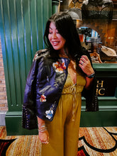 Load image into Gallery viewer, BOTANICAL GARDENS EMBROIDERED LEATHER JACKET