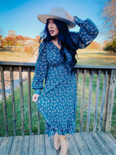 Load image into Gallery viewer, FALL IN THE BLUEGRASS MIDI DRESS