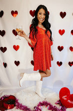 Load image into Gallery viewer, LUCKY IN LOVE HEART PRINT DRESS
