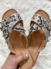 Load image into Gallery viewer, STEVIE SNAKE STUDDED SANDALS